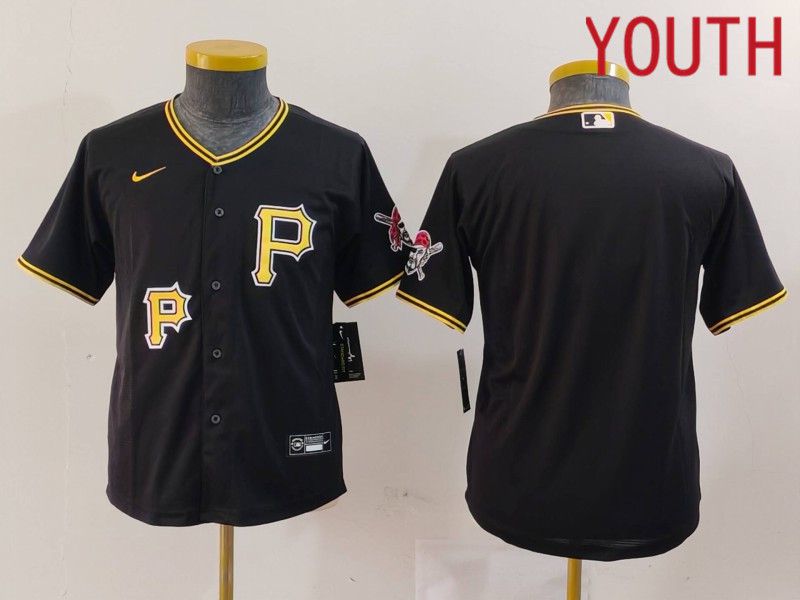 Youth Pittsburgh Pirates Blank Black Game 2024 Nike MLB Jersey style 2->youth mlb jersey->Youth Jersey
